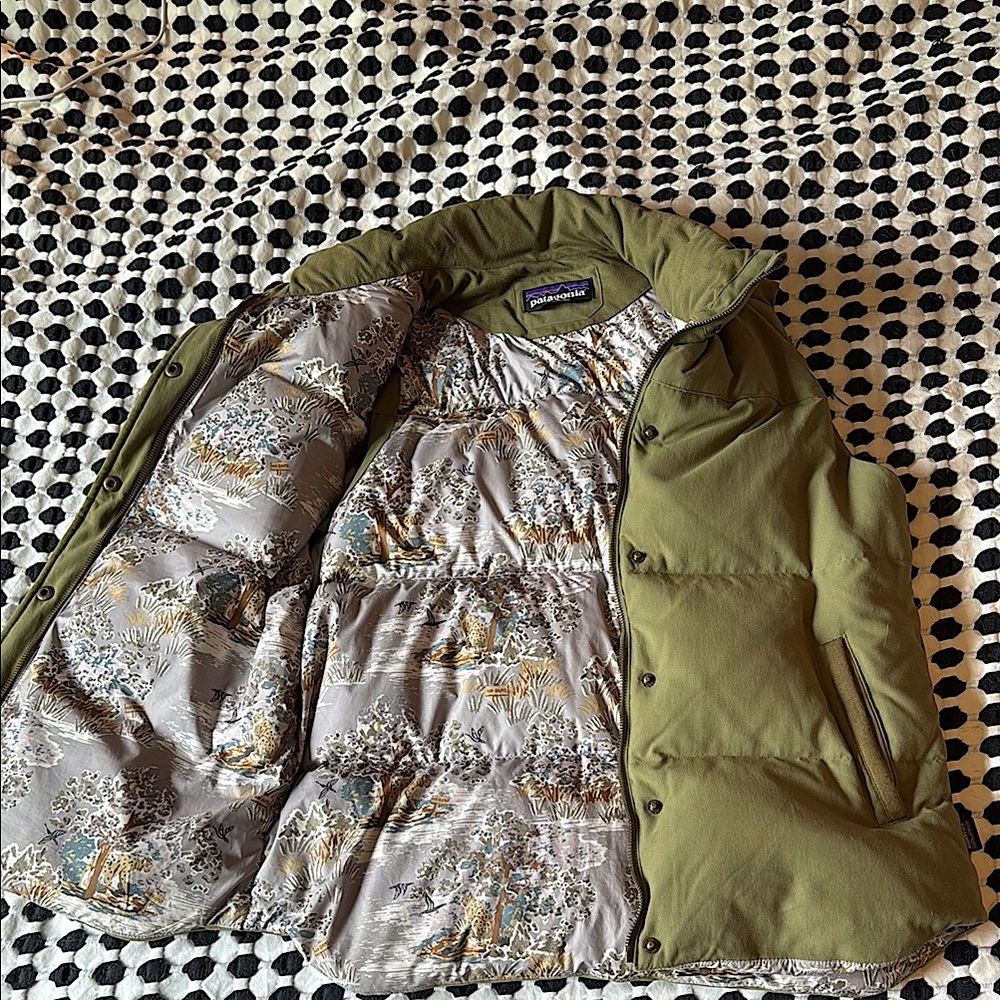 Patagonia Olive Green Bivy vest.